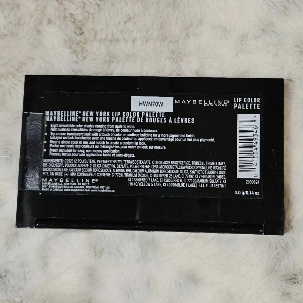 Maybelline Multicolor 01 Lip Color Palette 0.14oz Glam Makeup Kit Beauty Red